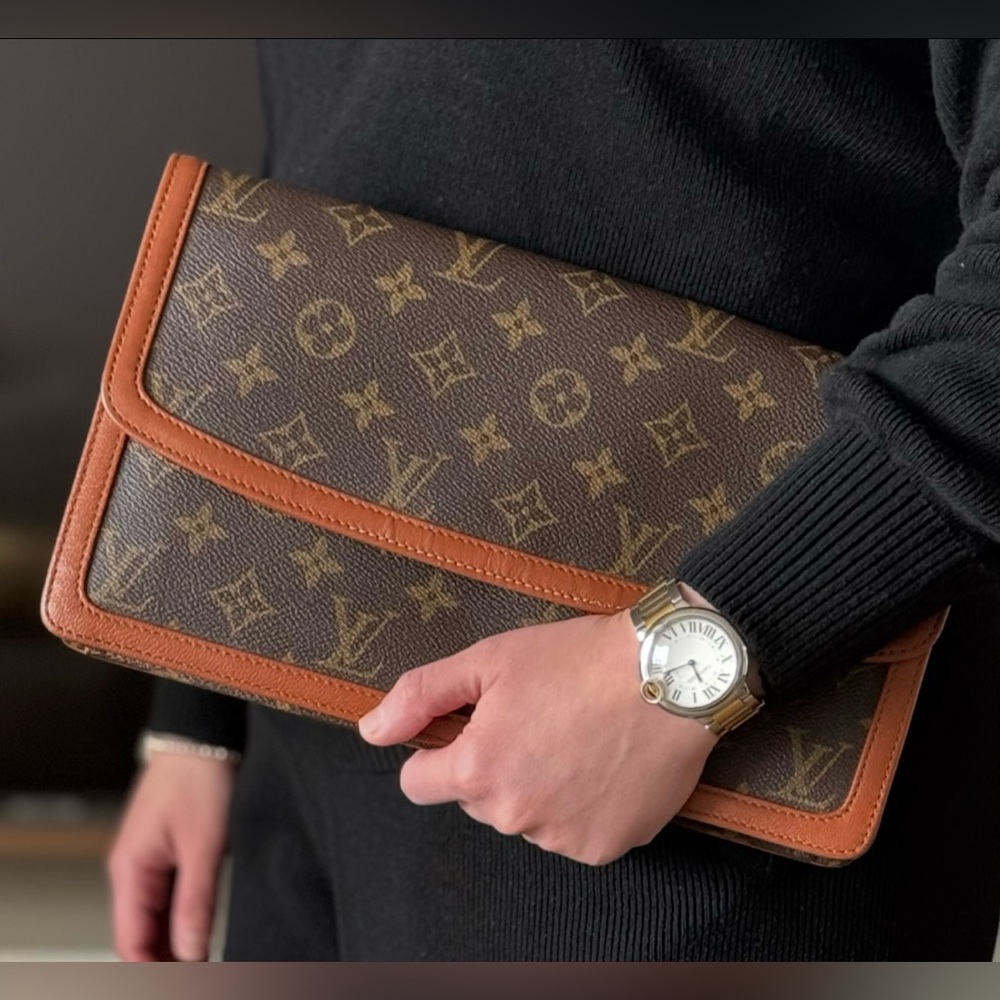 💯LOUIS VUITTON Monogram Pochette Dame GM Clutch Bag